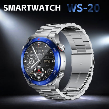 WS-20 1.43 inch IP67 Sport Smart Watch Support Bluetooth Call / Sleep / Blood Oxygen / Heart Rate / Blood Pressure Health Monitor, Steel Strap(Silver) - Smart Watches by PMC Jewellery | Online Shopping South Africa | PMC Jewellery | Buy Now Pay Later Mobicred