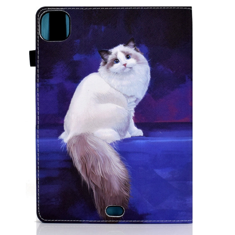 For iPad Pro 11 2024 Painted Elastic Band Smart Leather Tablet Case(White Cat) - iPad Pro 11 2024 Cases by PMC Jewellery | Online Shopping South Africa | PMC Jewellery | Buy Now Pay Later Mobicred