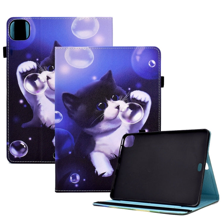 For iPad Pro 11 2024 Painted Elastic Band Smart Leather Tablet Case(Bubble Cat) - iPad Pro 11 2024 Cases by PMC Jewellery | Online Shopping South Africa | PMC Jewellery | Buy Now Pay Later Mobicred