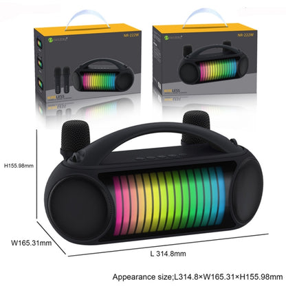 NewRixing NR-222 Portable Outdoor Dual Mic Colorful Wireless Bluetooth Speaker(Green) - Desktop Speaker by NewRixing | Online Shopping South Africa | PMC Jewellery | Buy Now Pay Later Mobicred