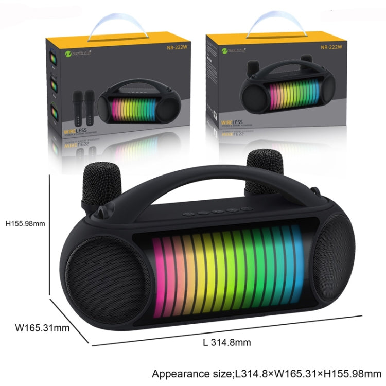 NewRixing NR-222 Portable Outdoor Dual Mic Colorful Wireless Bluetooth Speaker(Blue) - Desktop Speaker by NewRixing | Online Shopping South Africa | PMC Jewellery | Buy Now Pay Later Mobicred