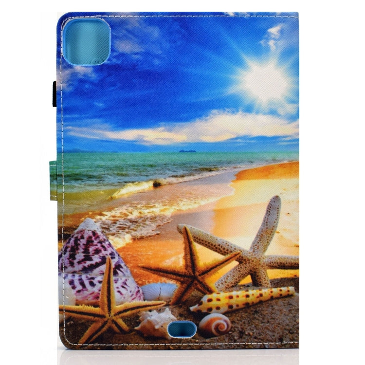 For iPad Pro 11 2024 Painted Stitching Smart Leather Tablet Case(Blue Sky Starfish) - iPad Pro 11 2024 Cases by PMC Jewellery | Online Shopping South Africa | PMC Jewellery | Buy Now Pay Later Mobicred