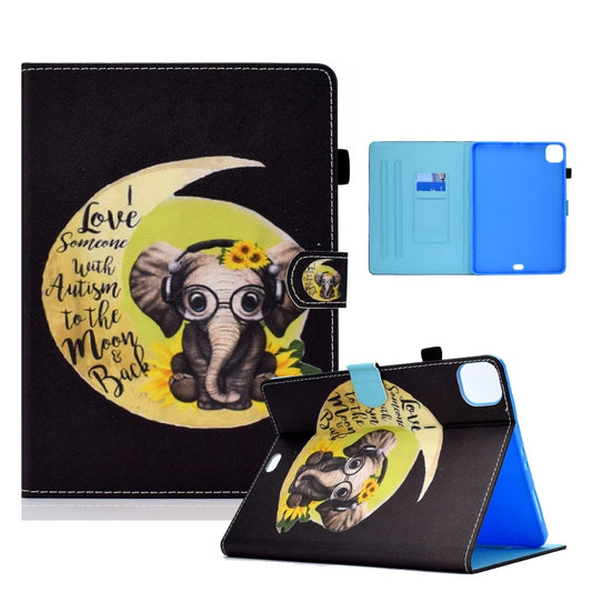 For iPad Pro 11 2024 Painted Stitching Smart Leather Tablet Case(Moon Baby Elephant) - iPad Pro 11 2024 Cases by PMC Jewellery | Online Shopping South Africa | PMC Jewellery | Buy Now Pay Later Mobicred