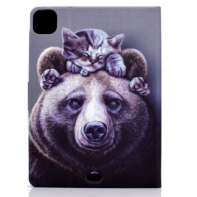 For iPad Pro 11 2024 Colored Drawing Smart Leather Tablet Case(Cat and Bear) - iPad Pro 11 2024 Cases by PMC Jewellery | Online Shopping South Africa | PMC Jewellery | Buy Now Pay Later Mobicred