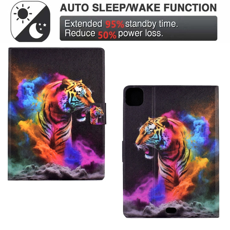 For iPad Pro 11 2024 Colored Drawing Smart Leather Tablet Case(Tiger) - iPad Pro 11 2024 Cases by PMC Jewellery | Online Shopping South Africa | PMC Jewellery | Buy Now Pay Later Mobicred