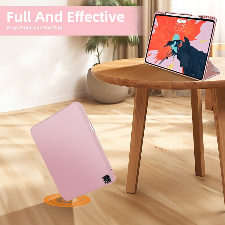 For iPad Pro 13 2024 3-fold TPU Smart Leather Tablet Case with Pen Slot(Pink) - iPad Pro 13 2024 Cases by PMC Jewellery | Online Shopping South Africa | PMC Jewellery | Buy Now Pay Later Mobicred