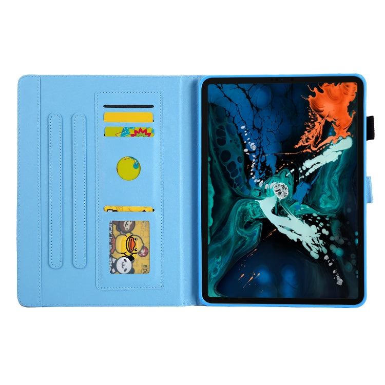 For iPad Pro 11 2024 Colored Drawing Leather Smart Tablet Case(Blue Pink Pineapple) - iPad Pro 11 2024 Cases by PMC TechLife | Online Shopping South Africa | PMC TechLife | Buy Now Pay Later Mobicred