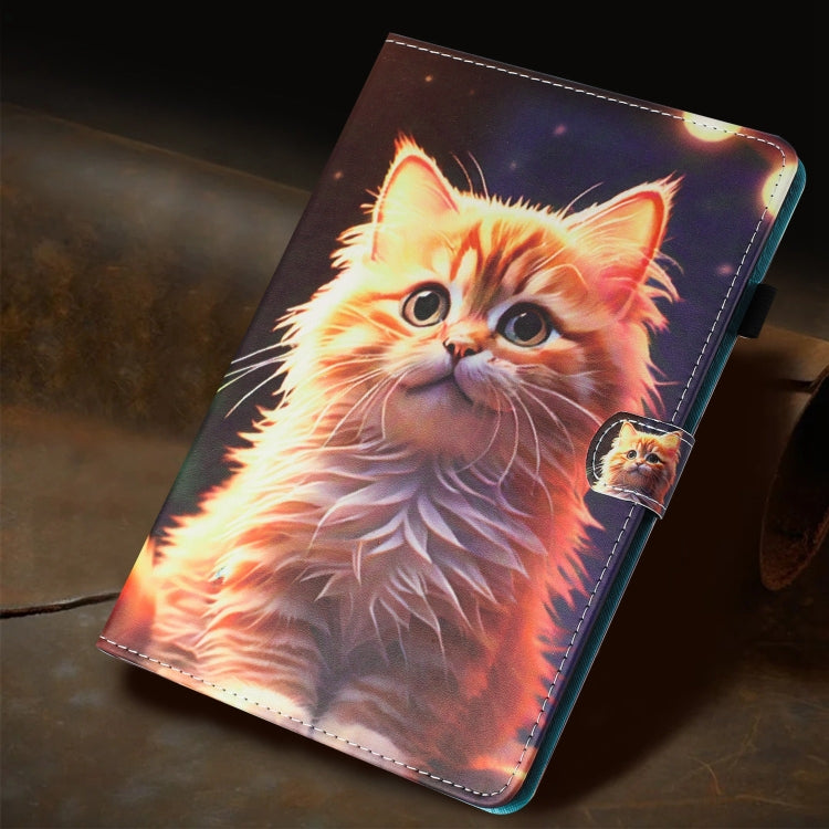 For iPad Pro 11 2024 Painted Litchi Leather Sewing Smart Tablet Case(Gold Cat) - iPad Pro 11 2024 Cases by PMC Jewellery | Online Shopping South Africa | PMC Jewellery | Buy Now Pay Later Mobicred