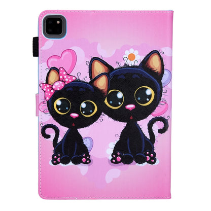For iPad Pro 11 2024 Colored Drawing Leather Smart Tablet Case(Two Black Cats) - iPad Pro 11 2024 Cases by PMC Jewellery | Online Shopping South Africa | PMC Jewellery | Buy Now Pay Later Mobicred