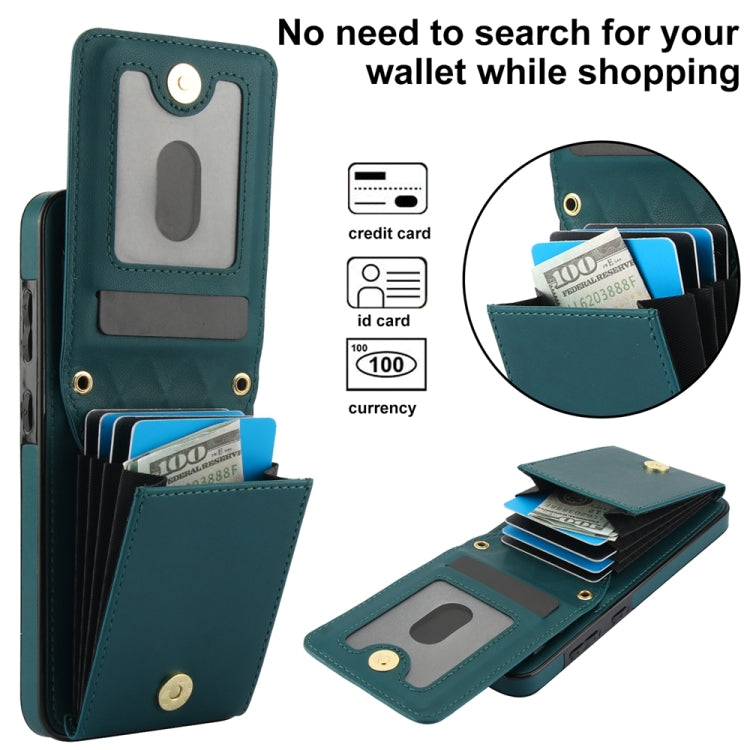 For Samsung Galaxy S24 5G YM015 Crossbody Rhombic Card Bag RFID Phone Case(Green) - Galaxy S24 5G Cases by PMC Jewellery | Online Shopping South Africa | PMC Jewellery | Buy Now Pay Later Mobicred