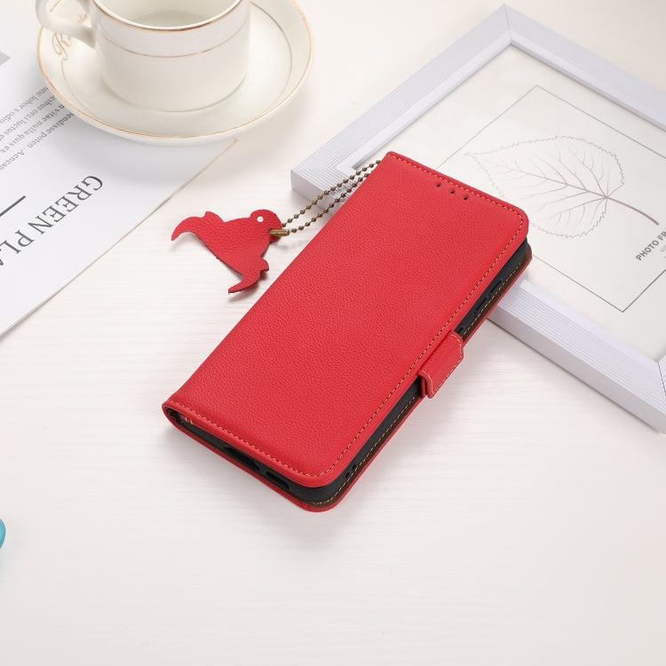 For iPhone 16 Pro Side-Magnetic TJ Genuine Leather RFID Phone Case(Red) - iPhone 16 Pro Cases by PMC TechLife | Online Shopping South Africa | PMC TechLife | Buy Now Pay Later Mobicred
