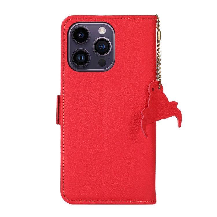 For iPhone 16 Pro Side-Magnetic TJ Genuine Leather RFID Phone Case(Red) - iPhone 16 Pro Cases by PMC TechLife | Online Shopping South Africa | PMC TechLife | Buy Now Pay Later Mobicred