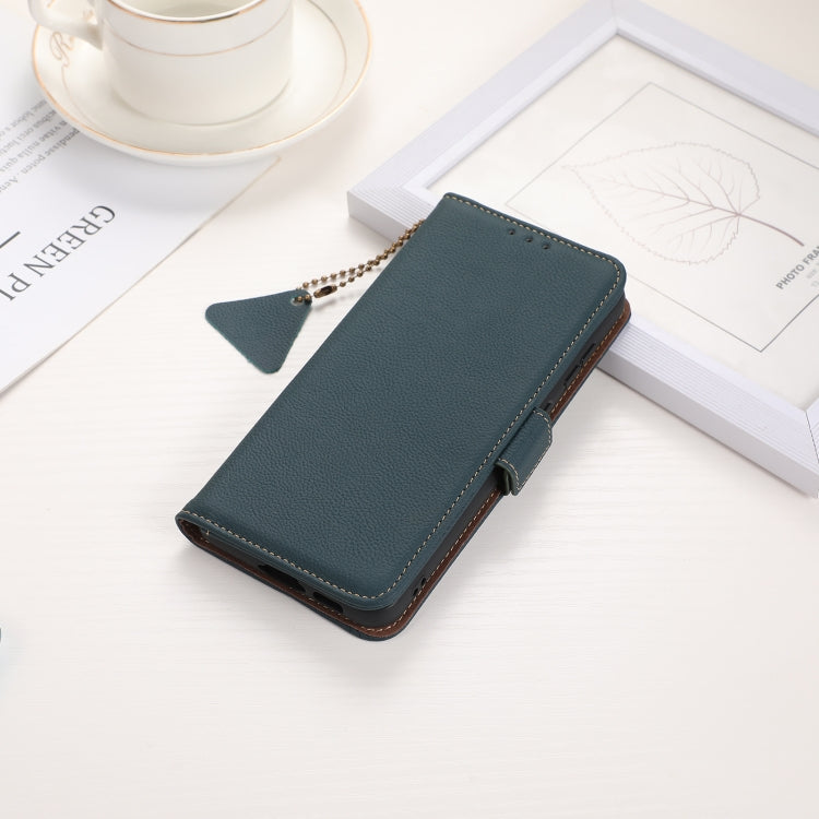 For iPhone 16 Pro Side-Magnetic TJ Genuine Leather RFID Phone Case(Green) - free shipping - PMC TechLife - Order now!