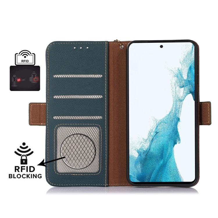 For iPhone 16 Pro Side-Magnetic TJ Genuine Leather RFID Phone Case(Green) - free shipping - PMC TechLife - Order now!