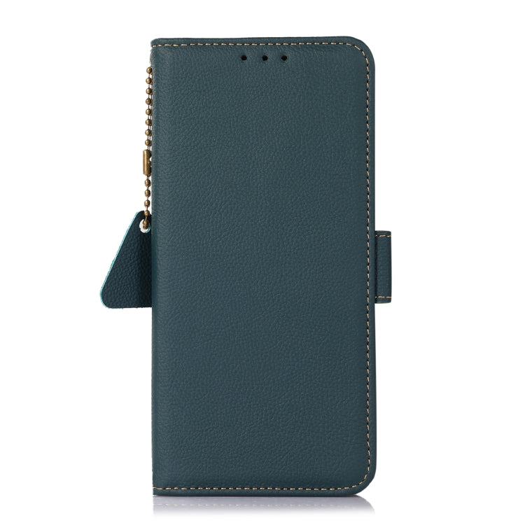 For iPhone 16 Pro Max Side-Magnetic TJ Genuine Leather RFID Phone Case(Green) - free shipping - PMC TechLife - Order now!