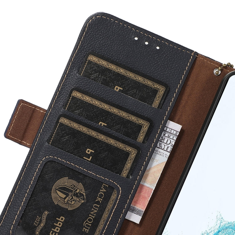 For iPhone 16e Side-Magnetic TJ Genuine Leather RFID Phone Case(Blue) - iPhone 16e Cases by PMC TechLife | Online Shopping South Africa | PMC TechLife | Buy Now Pay Later Mobicred