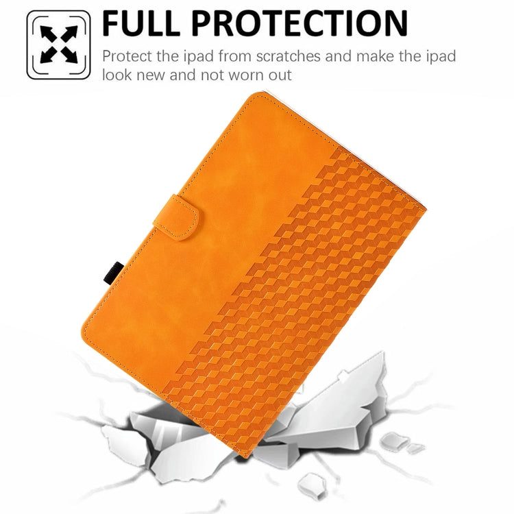 For iPad Pro 11 2024 Rhombus Embossed Leather Tablet Case(Khaki) - iPad Pro 11 2024 Cases by PMC TechLife | Online Shopping South Africa | PMC TechLife | Buy Now Pay Later Mobicred