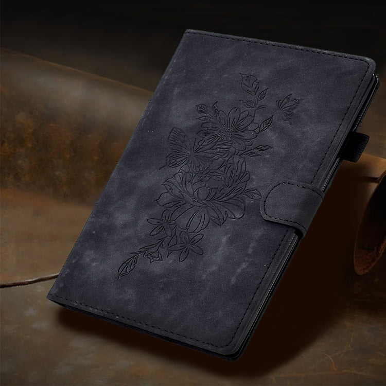 For iPad Pro 11 2024 Peony Butterfly Embossed Leather Smart Tablet Case(Black) - iPad Pro 11 2024 Cases by PMC TechLife | Online Shopping South Africa | PMC TechLife | Buy Now Pay Later Mobicred