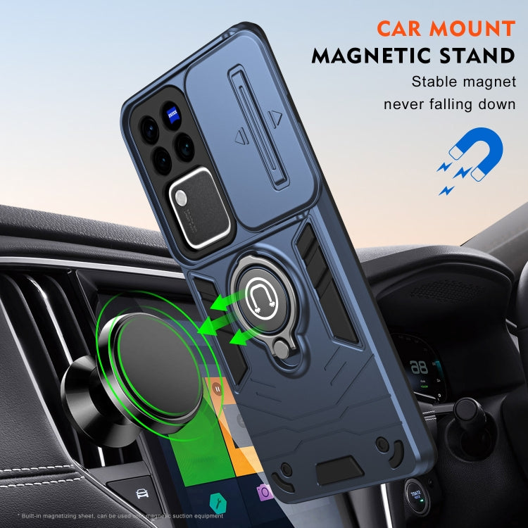 For vivo V30 / V30 Pro Camshield Ring Holder Phone Case(Royal Blue) - vivo Cases by PMC TechLife | Online Shopping South Africa | PMC TechLife | Buy Now Pay Later Mobicred