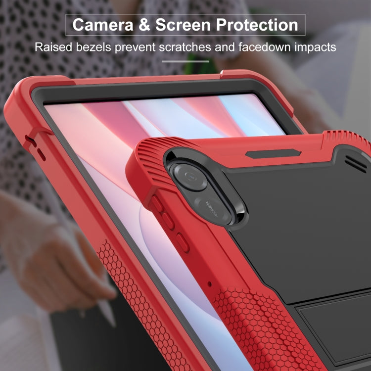 For Honor Pad X9 / X8 Pro Shockproof Silicone Hybrid PC Tablet Case with Holder(Black + Red) - Honor by PMC TechLife | Online Shopping South Africa | PMC TechLife | Buy Now Pay Later Mobicred