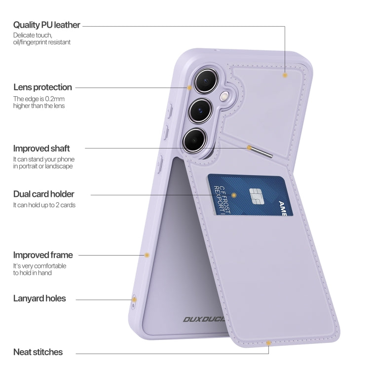 For Samsung Galaxy A35 5G DUX DUCIS Rafi II Series RFID Holder Phone Case(Purple) - Galaxy Phone Cases by DUX DUCIS | Online Shopping South Africa | PMC Jewellery | Buy Now Pay Later Mobicred