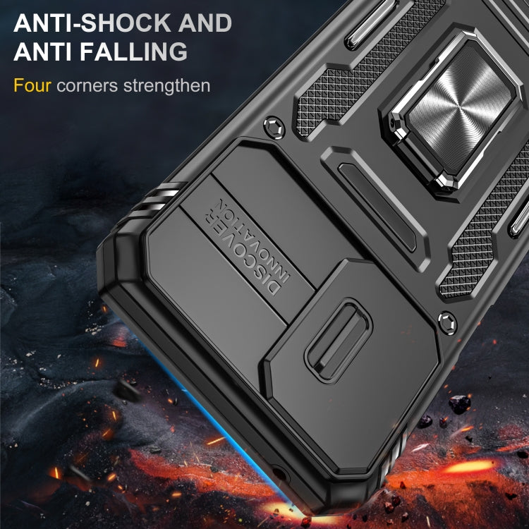 For Motorola Moto G Power 2024 Armor PC + TPU Camera Shield Phone Case(Black) - Motorola Cases by PMC Jewellery | Online Shopping South Africa | PMC Jewellery | Buy Now Pay Later Mobicred
