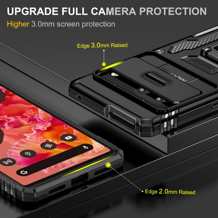 For Google Pixel 9/9 Pro Armor PC + TPU Camera Shield Phone Case(Black) - Google Cases by PMC TechLife | Online Shopping South Africa | PMC TechLife | Buy Now Pay Later Mobicred