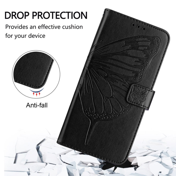 For vivo X100s 5G Embossed Butterfly Leather Phone Case(Black) - vivo Cases by PMC Jewellery | Online Shopping South Africa | PMC Jewellery | Buy Now Pay Later Mobicred