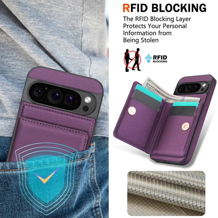 For Google Pixel 9 RFID Anti-theft Card Ring Holder Phone Case(Dark Purple) - Google Cases by PMC Jewellery | Online Shopping South Africa | PMC Jewellery | Buy Now Pay Later Mobicred