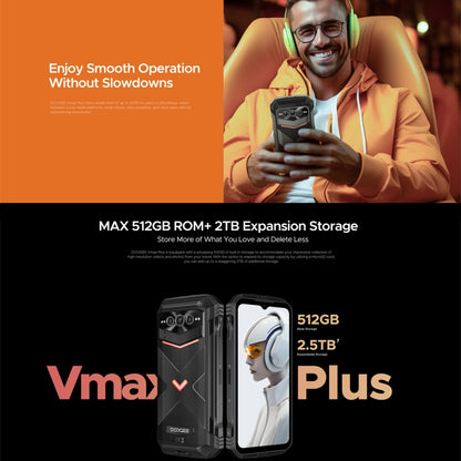 [HK Warehouse] DOOGEE Vmax Plus 5G Rugged Phone, 16GB+512GB, 6.58 inch Android 14 MediaTek Dimensity 7050 Octa Core, Network: 5G, OTG, NFC(Grey) - DOOGEE by DOOGEE | Online Shopping South Africa | PMC Jewellery | Buy Now Pay Later Mobicred