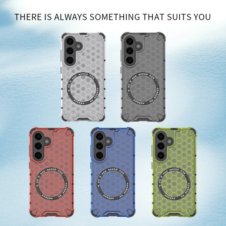 or Samsung Galaxy S25+ 5G Honeycomb Magnetic Ring Shockproof Phone Case(White) - Galaxy S25+ 5G Cases by PMC TechLife | Online Shopping South Africa | PMC TechLife | Buy Now Pay Later Mobicred