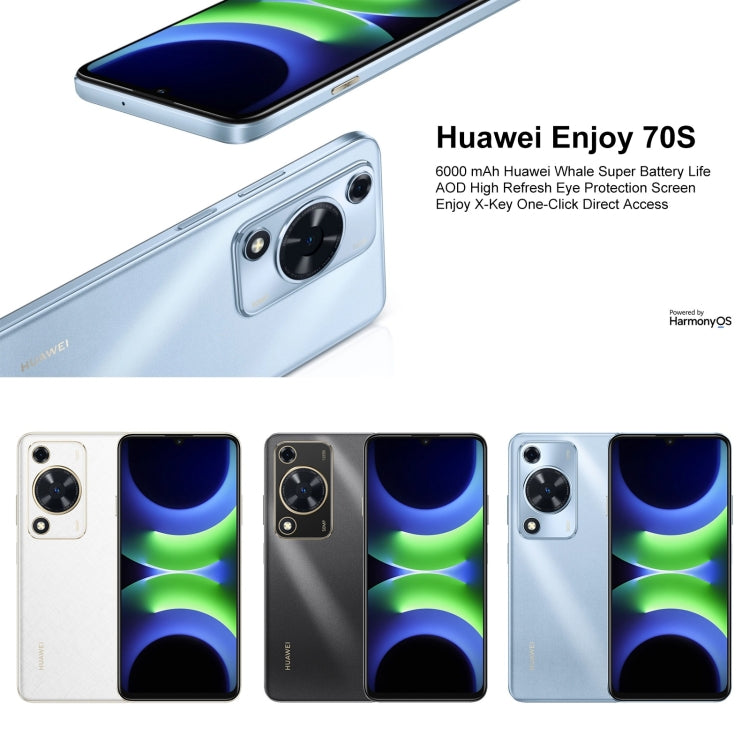 HUAWEI Enjoy 70S, 8GB+256GB, Side Fingerprint Identification, 6.75 inch HarmonyOS 4.2 Octa Core 2.4GHz, Network: 4G, Not Support Google Play(Black) - Huawei Mate & P by Huawei | Online Shopping South Africa | PMC Jewellery | Buy Now Pay Later Mobicred