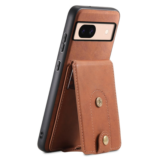 For Google Pixel 8a Denior D14 NK Retro Pattern MagSafe Magnetic Card Holder Leather Phone Case(Brown) - Google Cases by Denior | Online Shopping South Africa | PMC Jewellery | Buy Now Pay Later Mobicred