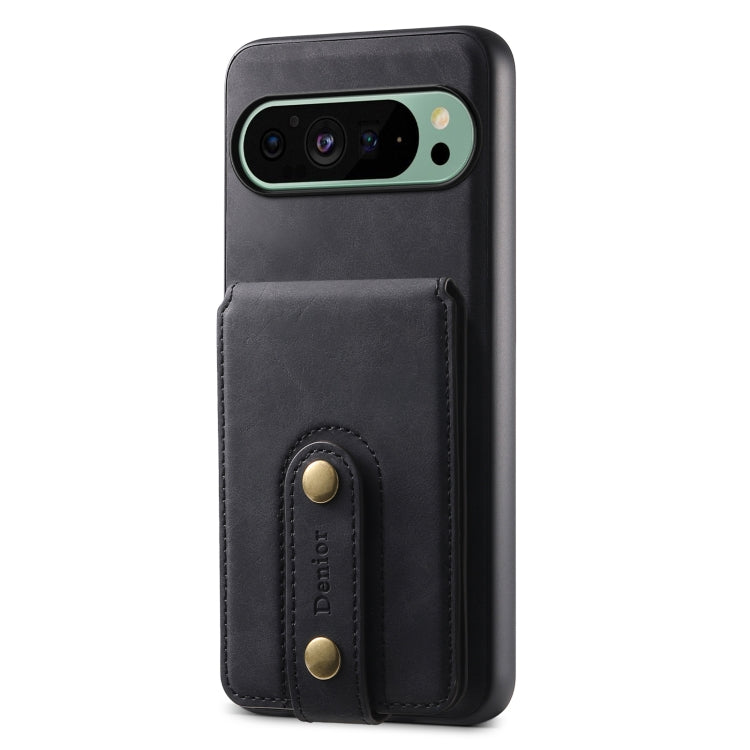 For Google Pixel 9 Denior D14 NK Retro Pattern MagSafe Magnetic Card Holder Leather Phone Case(Black) - Google Cases by Denior | Online Shopping South Africa | PMC Jewellery | Buy Now Pay Later Mobicred