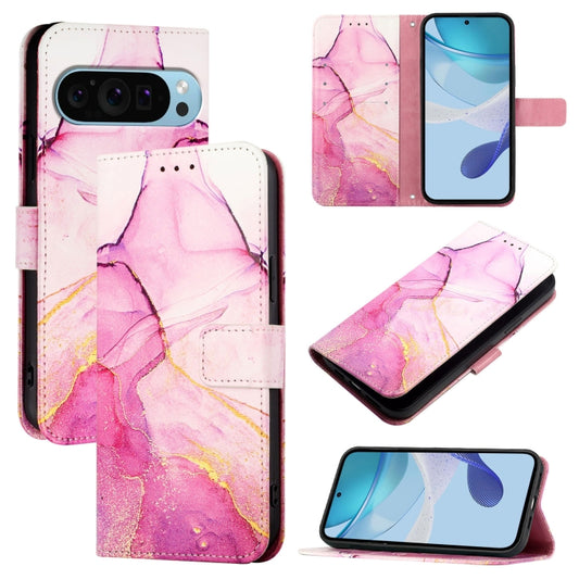 For Google Pixel 9 Pro XL PT003 Marble Pattern Flip Leather Phone Case(Pink Purple Gold) - Google Cases by PMC Jewellery | Online Shopping South Africa | PMC Jewellery | Buy Now Pay Later Mobicred