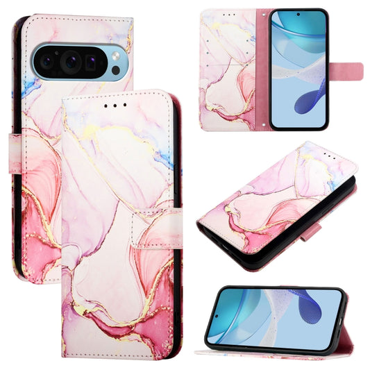 For Google Pixel 9 Pro XL PT003 Marble Pattern Flip Leather Phone Case(Rose Gold) - Google Cases by PMC Jewellery | Online Shopping South Africa | PMC Jewellery | Buy Now Pay Later Mobicred