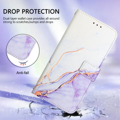 For Google Pixel 9 Pro XL PT003 Marble Pattern Flip Leather Phone Case(White Purple) - Google Cases by PMC Jewellery | Online Shopping South Africa | PMC Jewellery | Buy Now Pay Later Mobicred