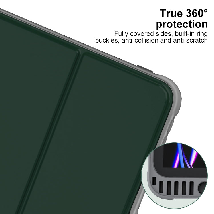 For iPad Pro 13 2024 Mutural PC Hybrid TPU Leather Smart Tablet Case(Dark Green) - iPad Pro 13 2024 Cases by Mutural | Online Shopping South Africa | PMC Jewellery | Buy Now Pay Later Mobicred