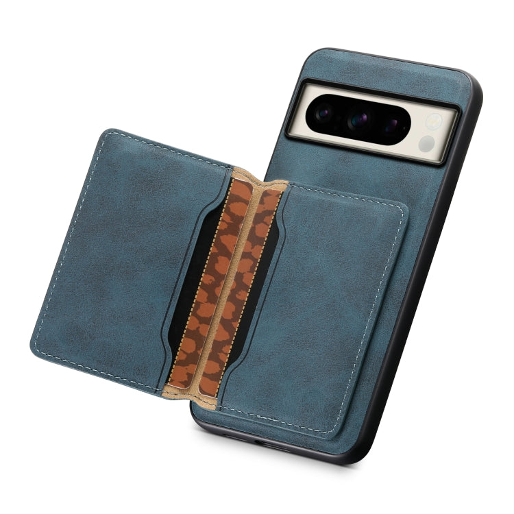 For Google Pixel 8 Pro Denior D13 Retro Texture Leather MagSafe Card Bag Phone Case(Blue) - free shipping - PMC TechLife - Order now!