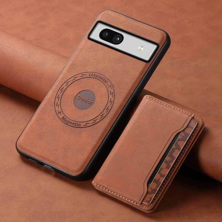For Google Pixel 7a Denior D13 Retro Texture Leather MagSafe Card Bag Phone Case(Brown) - free shipping - PMC TechLife - Order now!