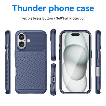 For iPhone 16 Thunderbolt Shockproof Soft TPU Phone Case(Blue) - iPhone 16 Cases by PMC Jewellery | Online Shopping South Africa | PMC Jewellery | Buy Now Pay Later Mobicred