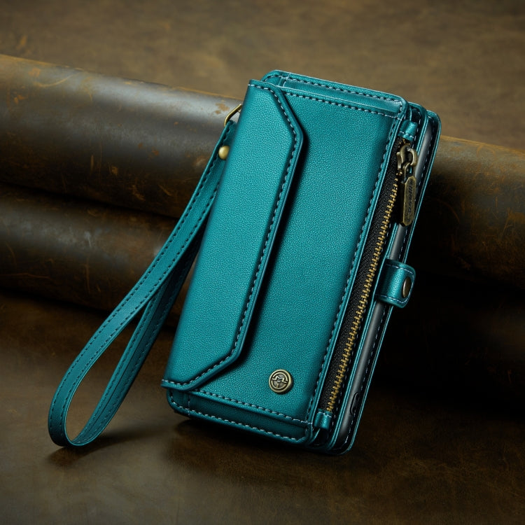 For iPhone 11 Pro CaseMe C36 Card Slots Zipper Wallet RFID Anti-theft Leather Phone Case(Blue-green) - iPhone 11 Pro Cases by CaseMe | Online Shopping South Africa | PMC Jewellery | Buy Now Pay Later Mobicred