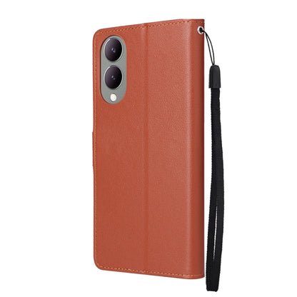 For vivo Y17s 4G Multifunctional Horizontal Flip Leather Phone Case with Three Card Slot(Brown) - vivo Cases by PMC Jewellery | Online Shopping South Africa | PMC Jewellery | Buy Now Pay Later Mobicred