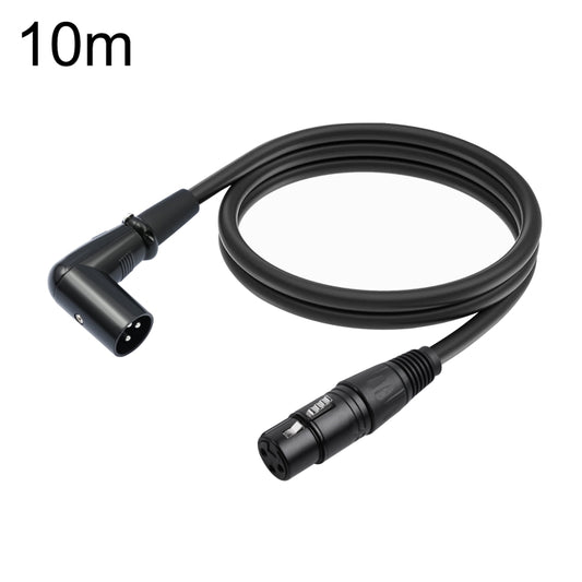 XK042L XLR 3pin Straight Female to Elbow Male Audio Cable, Length:10m(Black) - Microphone Audio Cable & Connector by PMC Jewellery | Online Shopping South Africa | PMC Jewellery | Buy Now Pay Later Mobicred