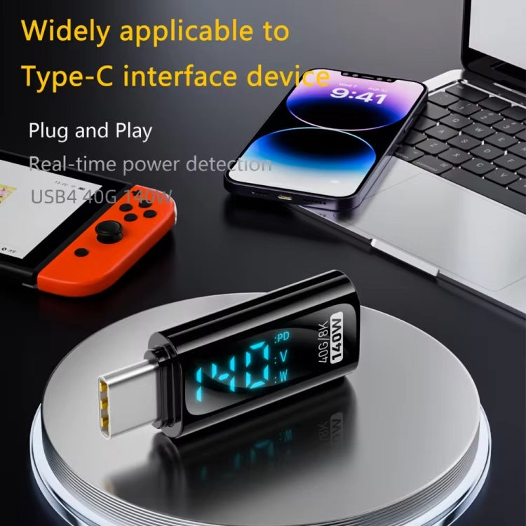 8 Pin Male to Type-C Female 35W Charging Adapter with Digital Display(Black) - Converter & Adapter by PMC Jewellery | Online Shopping South Africa | PMC Jewellery | Buy Now Pay Later Mobicred