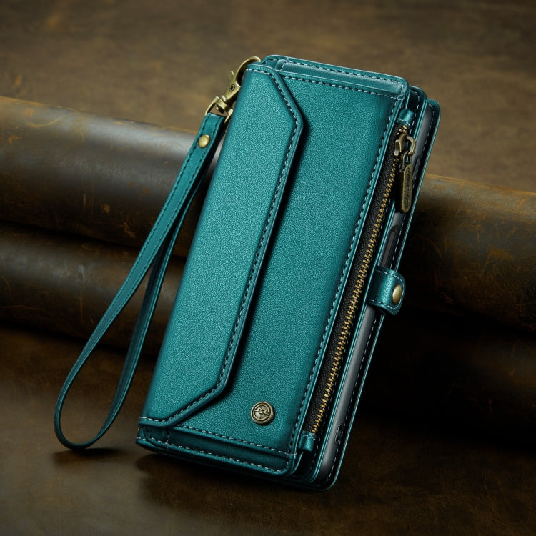 For Samsung Galaxy A15 CaseMe C36 Card Slots Zipper Wallet RFID Anti-theft Leather Phone Case(Blue-green) - Galaxy Phone Cases by CaseMe | Online Shopping South Africa | PMC Jewellery | Buy Now Pay Later Mobicred