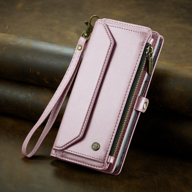 For Samsung Galaxy A22 5G CaseMe C36 Card Slots Zipper Wallet RFID Anti-theft Leather Phone Case(Pink) - Galaxy Phone Cases by CaseMe | Online Shopping South Africa | PMC Jewellery | Buy Now Pay Later Mobicred