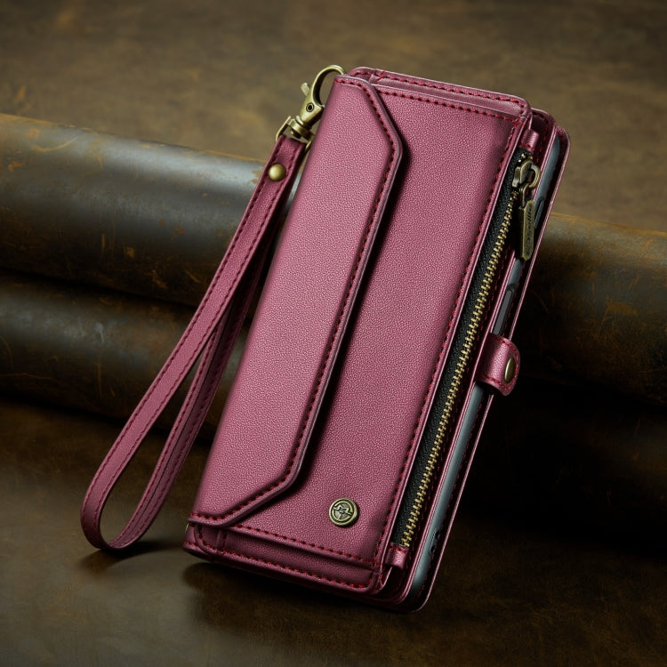 For Samsung Galaxy A32 5G CaseMe C36 Card Slots Zipper Wallet RFID Anti-theft Leather Phone Case(Wine Red) - Galaxy Phone Cases by CaseMe | Online Shopping South Africa | PMC Jewellery | Buy Now Pay Later Mobicred