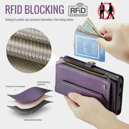 For Samsung Galaxy A53 5G CaseMe C36 Card Slots Zipper Wallet RFID Anti-theft Leather Phone Case(Purple) - Galaxy Phone Cases by CaseMe | Online Shopping South Africa | PMC Jewellery | Buy Now Pay Later Mobicred