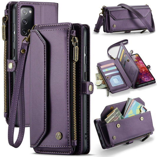 For Samsung Galaxy S20 FE CaseMe C36 Card Slots Zipper Wallet RFID Anti-theft Leather Phone Case(Purple) - Galaxy S20 FE Cases by CaseMe | Online Shopping South Africa | PMC Jewellery | Buy Now Pay Later Mobicred